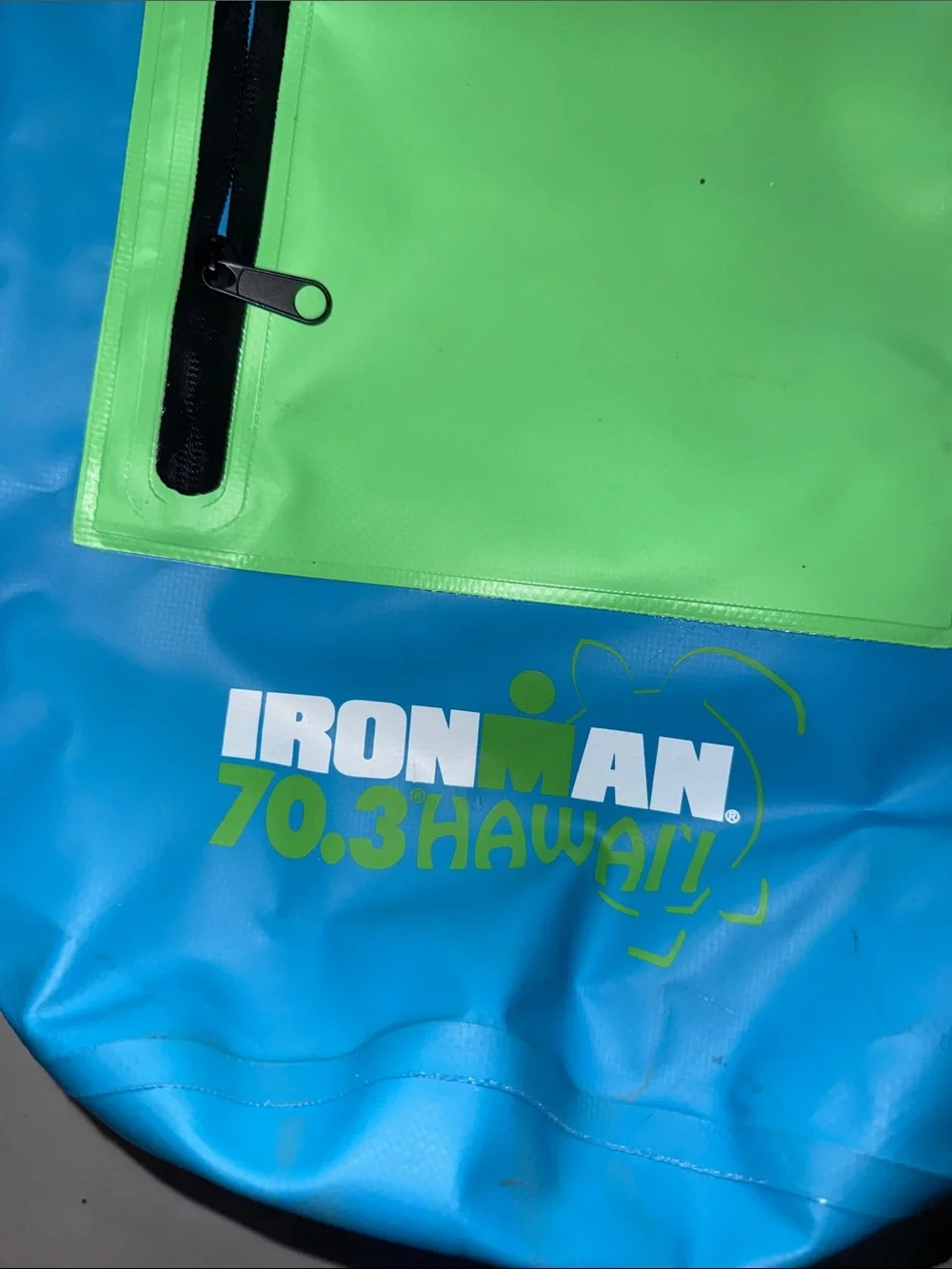 Ironman 70.3 Hawaii Blue & Neon Green Roll-top backpack